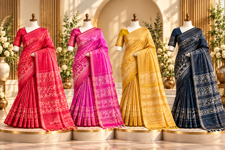 Tussar Jamdani Silk Sarees