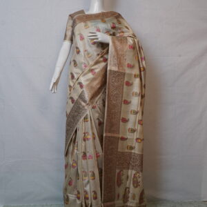 Tussar Monga Raw Silk Saree