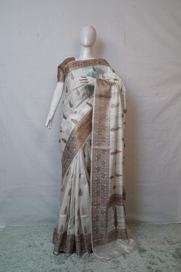 Tussar Monga Tussah Saree