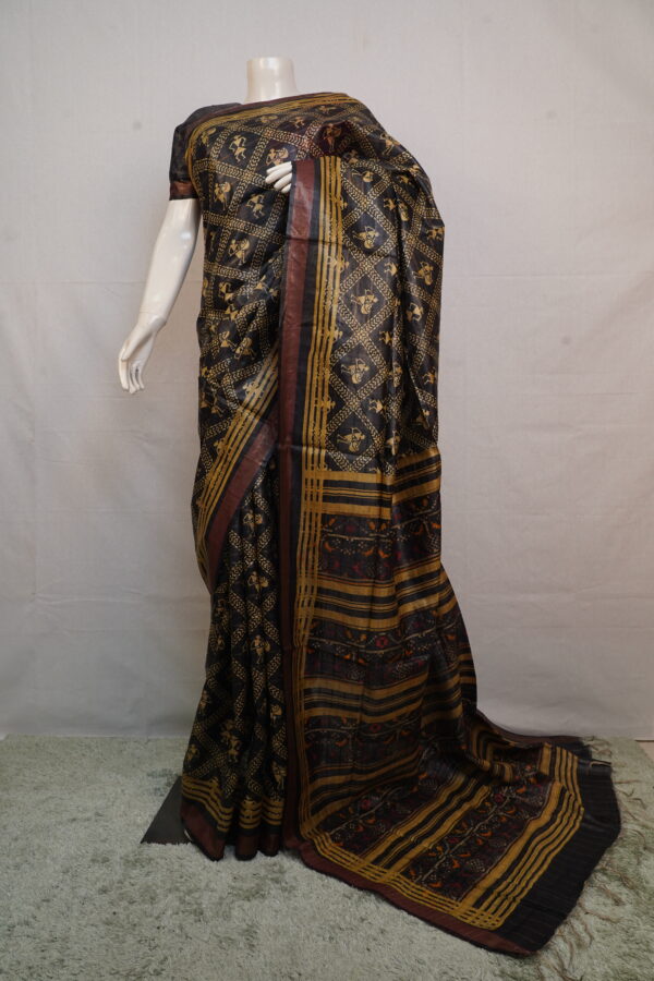 Tussar Silk Tribal Motif Saree