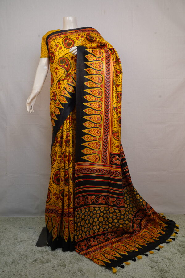 Tussar Silk Temple Border Saree