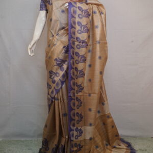 Tussar Silk Block Print Saree