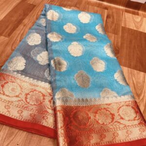 Linen kota sarees with jacquard boota design