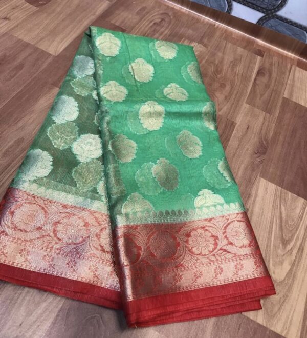 linen kota sarees with jacquard boota design - Image 2