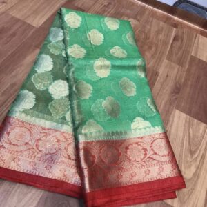 linen kota sarees with jacquard boota design