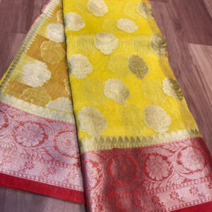 Linen kota sarees with jacquard boota design