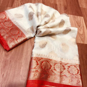 Linen kota sarees with jacquard boota design