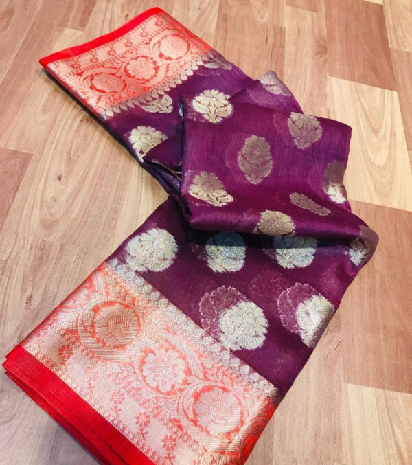 Linen kota sarees with jacquard boota design