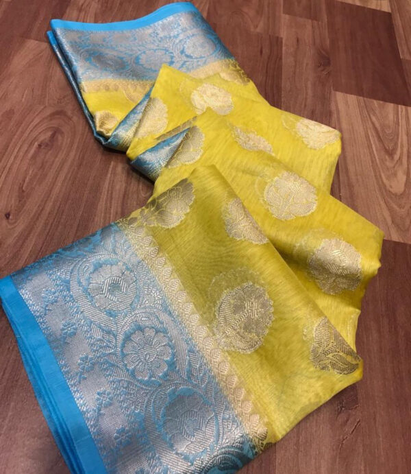 Linen kota sarees with jacquard boota design