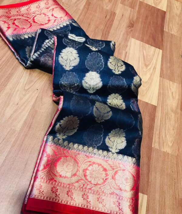 Linen kota sarees with jacquard boota design