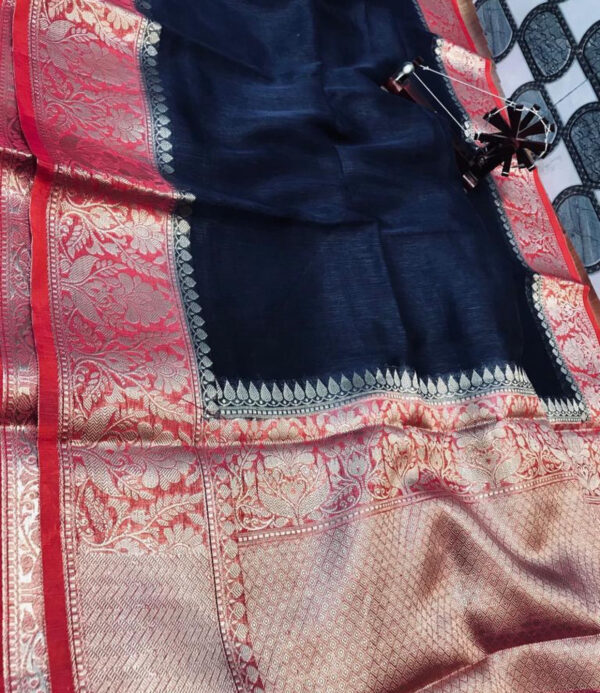 Linen kota sarees with jacquard boota design