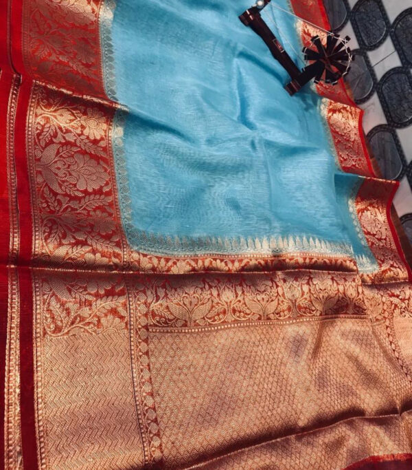 Linen kota sarees with jacquard boota design