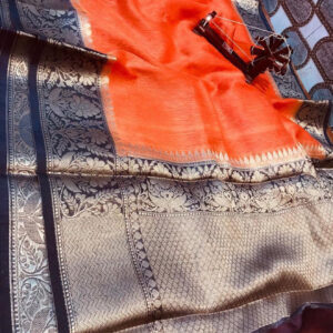 Linen kota sarees with jacquard boota design