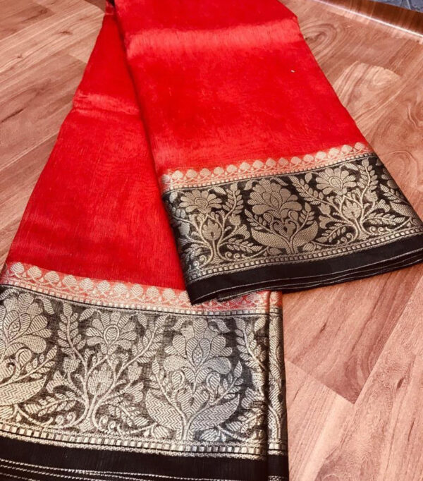Linen kota sarees with jacquard boota design